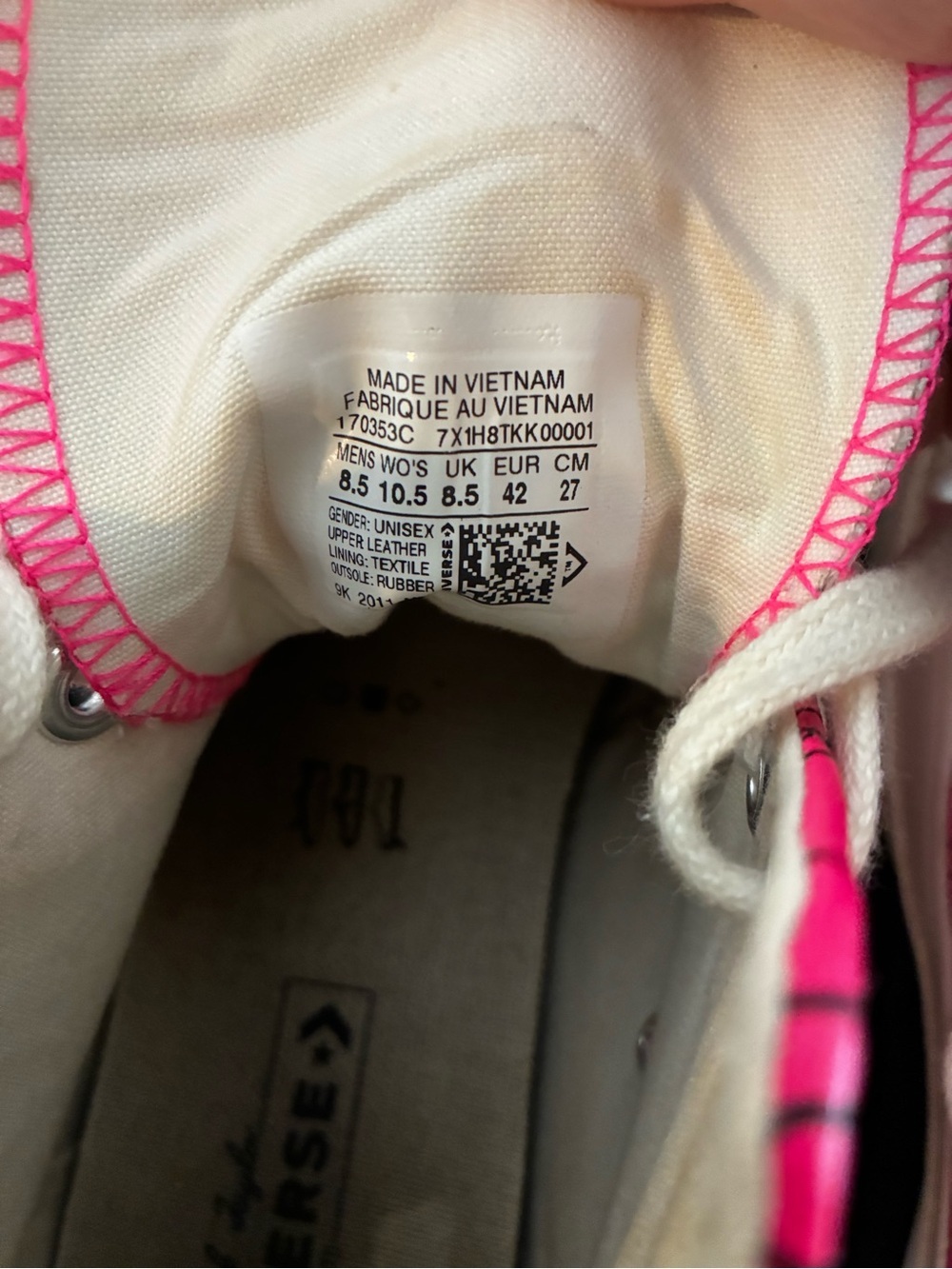 Converse Chuck 70 “My Story” Pink Leather High Tops Men 8.5 Women 10.5 - Picture 7 of 7